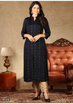 Black Georgette /Chiffon Kurti 